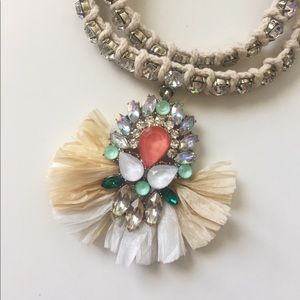 Anthropologie Fanned Raffia Pendant